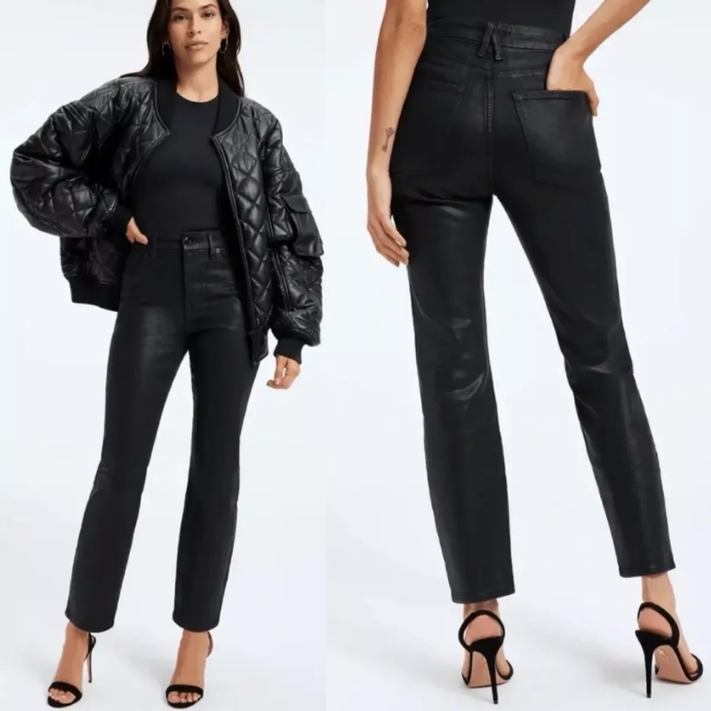 Good American Good Legs Coated Jeans Black383